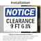 Signmission Clearance 9 Ft 6 In, 14 in W x Rectangle, Vinyl Decal OS-2PACK-NS-D-1014-L-10664 - alternate 2